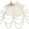 Body Chains | CCbodily Ccbodily Pearl Body Chain Bra - Fashion Shoulder Necklaces Jewelry(A-White)