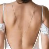 Body Chains | Rotaiboes Rotaiboes Rhinestone Long Drop Back Chain Jewelry Rhinestone Bridal Back Necklace Sexy Crystal Shoulder Chain Necklace Wedding Backdrop Chain Jewelry For Women