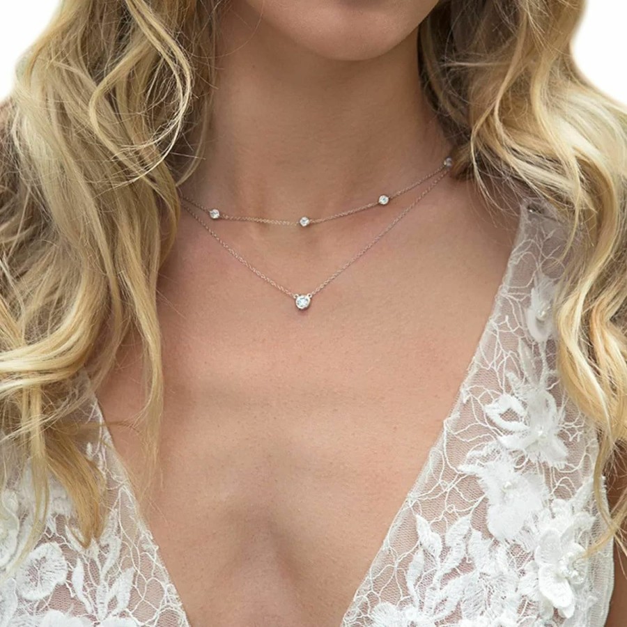 Body Chains | Rotaiboes Rotaiboes Rhinestone Long Drop Back Chain Jewelry Rhinestone Bridal Back Necklace Sexy Crystal Shoulder Chain Necklace Wedding Backdrop Chain Jewelry For Women