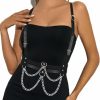 Body Chains | REETAN Reetan Punk Leather Women Waist Belts Layered Fashion Body Chain Belt Goth Rave Accessories Belt For Women And Girls