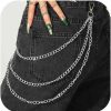 Body Chains | Zehope Zehope Layered Pant Chains Silver Goth Jean Chain Punk Hip Hop Wallet Chain Biker Pocket Chain Heavy Keychains For Women And Men