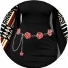 Body Chains | Vaquty Vaquty Metal Waist Chain Sliver Rhinestone Floral Belly Chain Belt Adjustable Pendant Body Chains Jewelry Accessories For Women And Girls