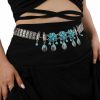 Body Chains | Missgrace Missgrace Boho Vintage Blue Turquoise Tassel Crystal Chain Belly Dances Silver Body Chains Handmade Indian Women Body Accessories Jewelry For Women