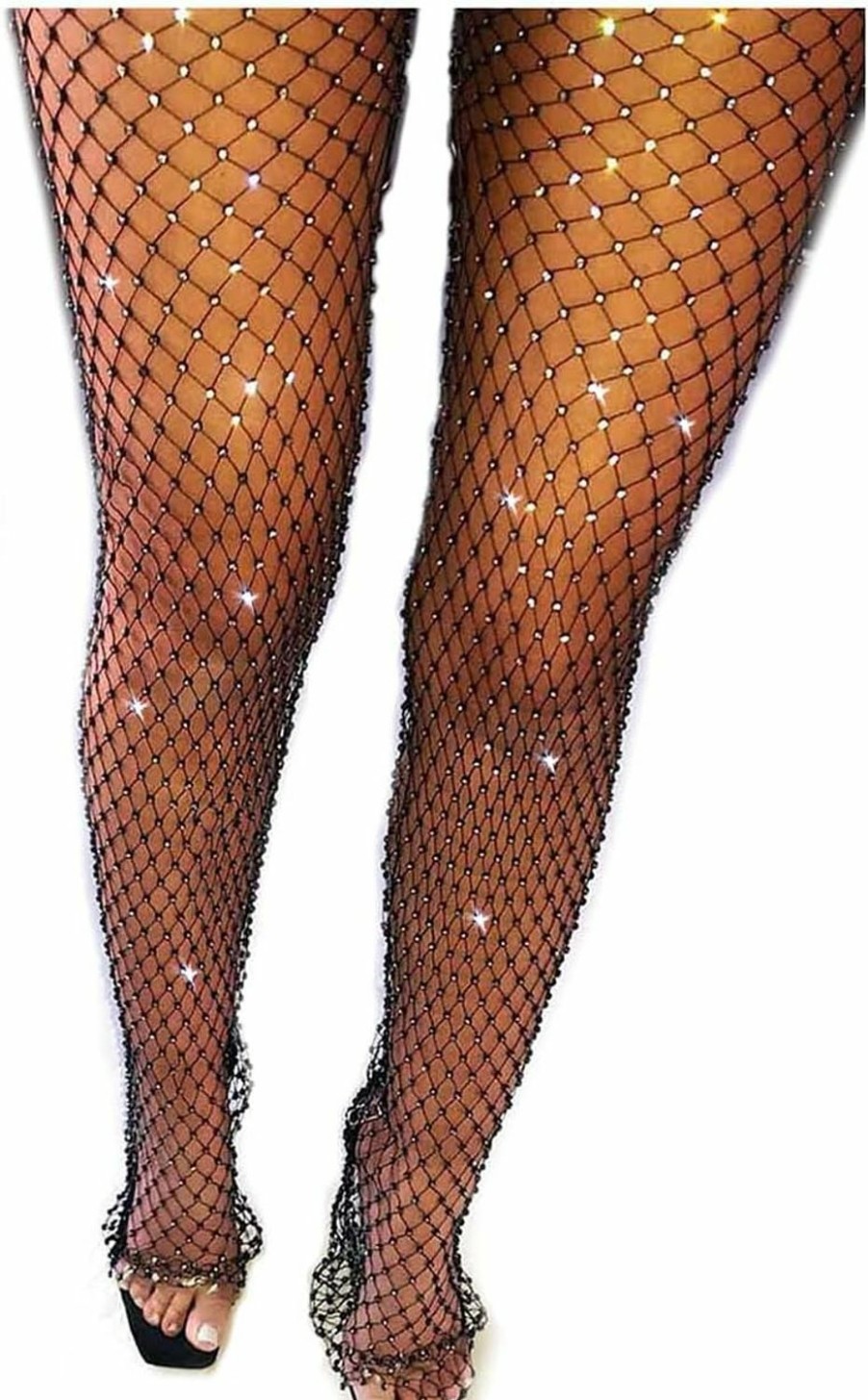 Body Chains | Yokawe Yokawe Mesh Fishnet Pants Black Rhinestone Cover Up Crystal Leggings Hollow Out See Through Bottoms Bikini Body Accessories