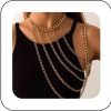 Body Chains | Sttiafay Sttiafay Punk Multilayer Body Chain Gold Shoulder Chain Necklace Layered Tassel Shoulder Harness Sexy Bra Chain Statement Shoulder Necklace Jewelry For Women