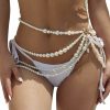 Body Chains | Asooll Asooll Pearl Belly Chain Layered Waist Body Chains Bikini Belly Jewelry Fashion Beach Rave Party Club Body Accessories Jewelry For Women And Girls