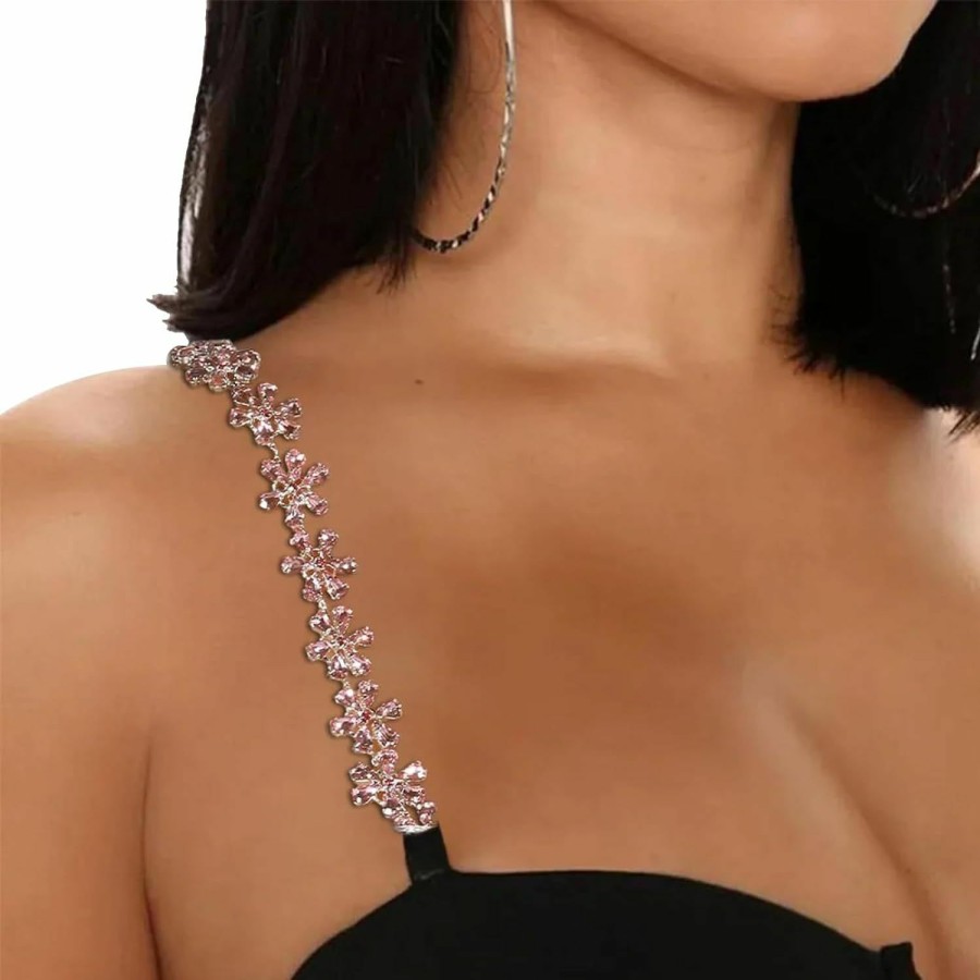 Body Chains | Rotaiboes 1Pair Shiny Crystal Shoulder Strap Bra Chain For Women Bridal Wedding Rhinestone Lingerie Strap Shoulder Chain Dress Accessories Jewelry