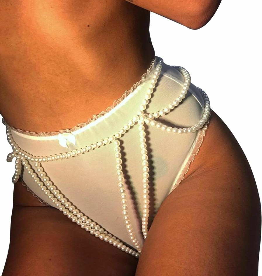 Body Chains | Cusmyre Sexy Multi-Layered Pearl Waist Chain Belt Beach Halloween Pearl Waistband White Pearl Tassel Hip Bead Belly Body Chain Festival Rave Dress Pearl Waist Belt Jewelry For Women