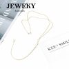 Body Chains | JEWEKY Jeweky Rhinestones Body Chain Shiny Crystal Back Necklace Wedding Gold Body Jewelry For Women And Girls