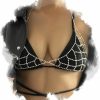 Body Chains | Formery Formery Sparkly Crystal Bra Body Chains Mesh Rhinestone Chest Chain Hollow Out Bikini Nightclub Body Jewelry Accessories For Women