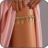 Body Chains | JEWEKY Jeweky Boho Hollow Leaf Leg Chain Tassel Thigh Chain Beach Gold Body Chain Summer Party Body Jewelry For Women And Girls