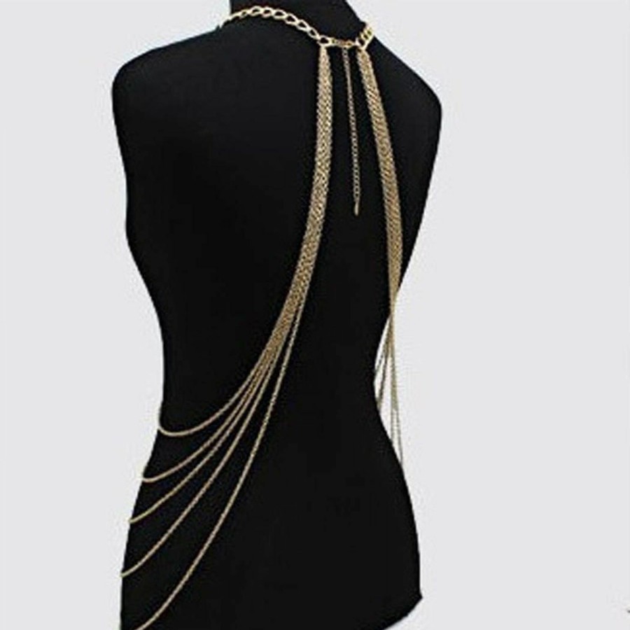 Body Chains | Bounzhi Bounzhi Harness Body Chain Bra Crossover Sexy Body Jewelry Bikini Chains Necklace For Women And Girls