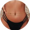 Body Chains | Chinovi 18K Gold Plated Waist Chain Pearl Cz Belly Chain Layered Herringbone Snake Sequin Belly Chains For The Waist Adjustable Plus Size Sexy Body Waist Chains For Women (27.5-37.3Inch)