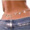 Body Chains | Eyraevor Women Sexy Rhinestone Waist Body Chain Crytal Sexy Girl Letter Pendant Belly Waist Chain T-String Thong Body Jewelry