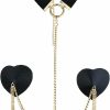 Body Chains | Cusmyre Sexy Leather Bra Body Chain Nipple Pasties With Choker Reusable Heart Nipple Cover Stickers Metal Chain Leather Choker Necklace Rave Festival Body Jewelry For Women