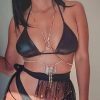 Body Chains | YERTTER Yertter Rhinestone Silver Gold Neck Chain Link Waist Chain Crystal Bra Chain Chest Chain Underwear Chain Waist Chain Body Chain Sexy Bkini Body Accessories Jewelry For Women Brides