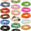 Body Chains | Yinkin 20 Pcs 50\" Handmade African Waist Beads For Women Waist Beads Plus Size Non Stretch Waist Beads Belly Beads For The Waist Colorful Summer Beaded Body Chain Waist Jewelry