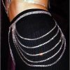 Body Chains | Cusmyre Rhinestone Body Chains Belt Crystal Waist Chains Heart Pendant Summer Beach Waist Body Jewelry Festival Belt Belly Jewelry For Women And Girls