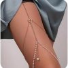 Body Chains | Chargances Chargances Sexy Pearl Leg Chain Boho Heart Thigh Chain For Women Gold Layered Body Chains Party Summer Beach Thigh Body Chain Jewerly (4)