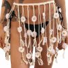 Body Chains | EVILD Evild Crochet Tassel Rope Waist Belt Boho Adjustable Summer Cover Up Flower Bikini Waist Accessories Knit Beach Women Costume (White)