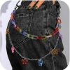 Body Chains | Zehope Zehope Layered Acrylic Pant Chains Jean Chains Colorful Keychains Body Jewelry For Women And Girls