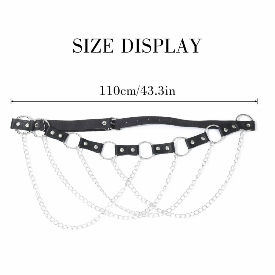 Body Chains | BODIY Bodiy Rave Belt Waist Chain For Women Fringe Tassel Layered Belly Body Chains Jewelry Circle Adjustable Waist Belts Halloween Cosplay