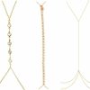 Body Chains | Salircon 3 Pcs Gold Belly Necklace Chain For Women Sexy Bikini Rhinestone Body Jewelry Simple Boob Belly Chain Plus Size