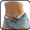 Body Chains | Urieo Urieo Boho Rhinestone Beads Waist Chain Bead Butterfly Gold Crystal Belly Chains Beaded Layered Adjustable Bikini Beach Body Jewelry For Women And Girls(Pack Of 2)