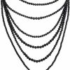 Body Chains | CCbodily Ccbodily Pearl Body Chain Bra - Fashion Shoulder Necklaces Bra Chain Body Jewelry (D-Black)