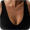 Body Chains | Long tiantian Gold Sexy Body Chains Bra For Women Layered Rhinestone Crossover Bikini Bra Body Jewelry Summer Beach Crystal Belly Waist Chain For Girls