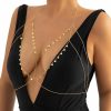 Body Chains | Zangoiry Summer Sexy Multi-Layered Sequin Bra Body Chain Simple Metal Belly Chain Bikini Harness Chest Body Chain Beach Thin Waist Body Chain Jewelry For Women