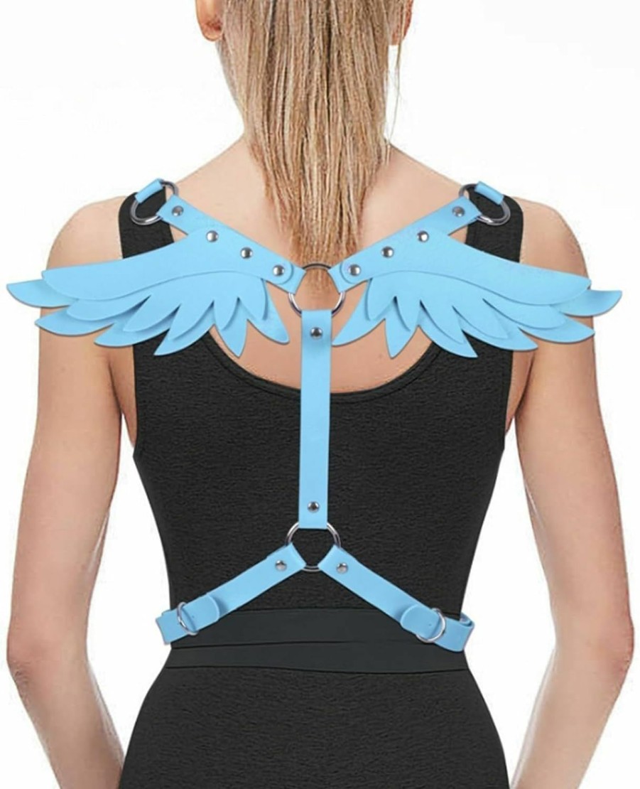 Body Chains | Ralcosuss Punk Angel Wing Chest Body Harness Waist Belly Chain Belt Rave Jewelry Accessories Halloween Outfit