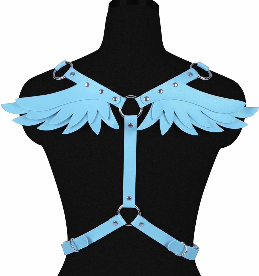 Body Chains | Ralcosuss Punk Angel Wing Chest Body Harness Waist Belly Chain Belt Rave Jewelry Accessories Halloween Outfit