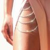 Body Chains | BODIY Bodiy Boho Crystal Leg Chain Thigh Chains Silver Fringe Sparkly Rhinestones Body Chain Jewerly For Women And Girls (1)