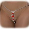 Body Chains | Cusmyre Sexy Red Heart Pendant Rhinestone Panties Thong Crystal Waist Belly Summer Beach Bikini Body Chain Jewelry Rhinestone Underwear G-String Chain For Women (Silver 4)