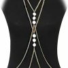 Body Chains | Yomiie Yomiie Body Chain Layered Sexy Gold Tassels Necklace Fashion White Disc Jewelry Belly Waist Bra Hot Bikini Beach Harness Birthday Anniversary Festival Gift For Women Lady Girls