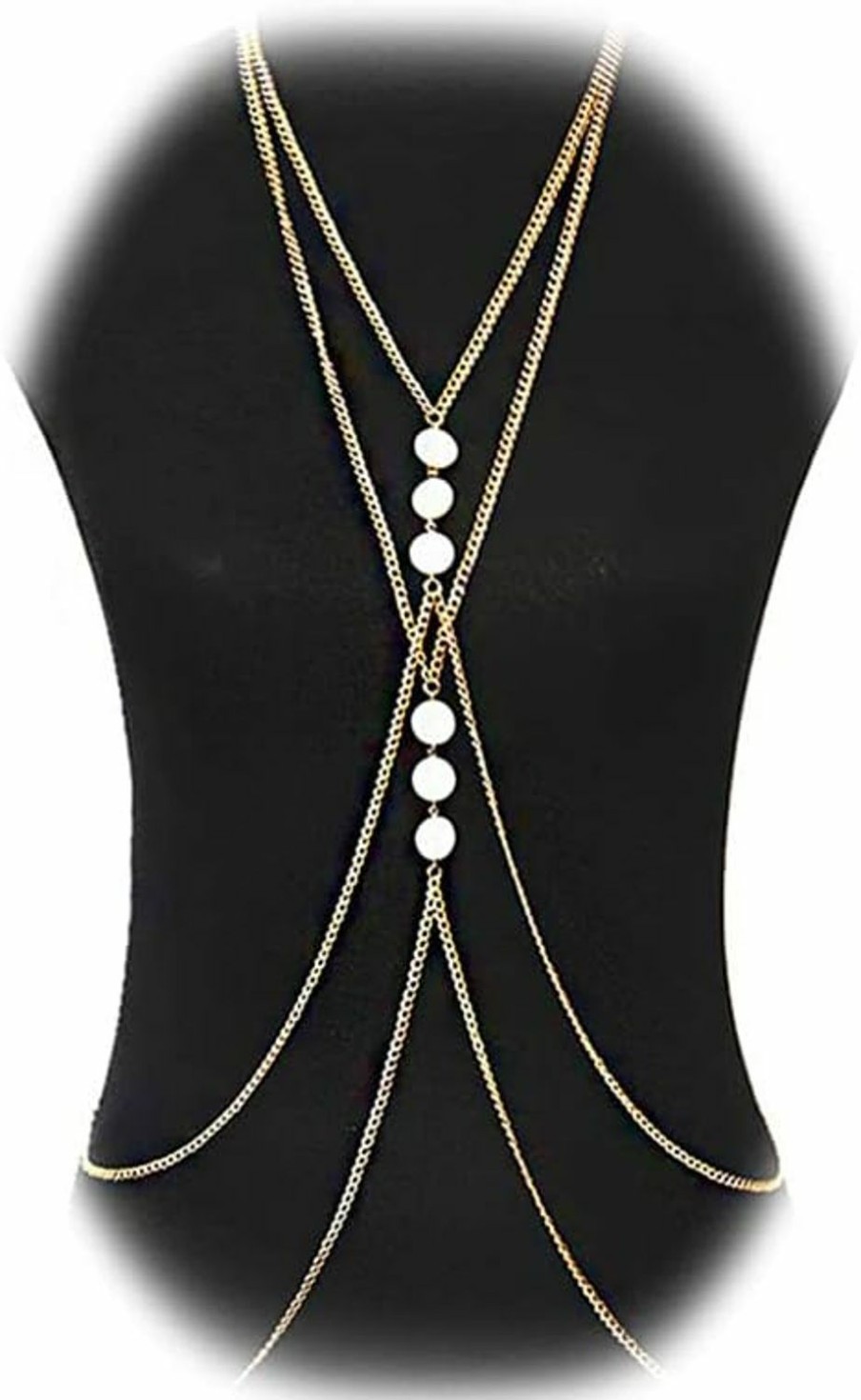 Body Chains | Yomiie Yomiie Body Chain Layered Sexy Gold Tassels Necklace Fashion White Disc Jewelry Belly Waist Bra Hot Bikini Beach Harness Birthday Anniversary Festival Gift For Women Lady Girls