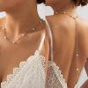 Body Chains | Missgrace Missgrace Boho Dainty Simple Pearls Chain Sexy Back Drop Choker Necklace Beach Body Chain Harness Bikini Chain Fashion Body Jewelry Accessories For Women