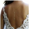 Body Chains | Iaceble Iaceble Boho Pearl Back Necklace Pearl Backdrop Necklace Gold Back Drop Chain Summer Bridal Backless Chain Necklace Body Chain Jewelry For Women And Girls