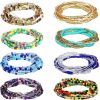 Body Chains | Kenning 12 Pieces African Waist Beads For Women 48 Inch Layered Belly Body Chain Body Jewelry Colorful Belly Beads Summer Beach Bohemia Body Jewelry For Women Girls