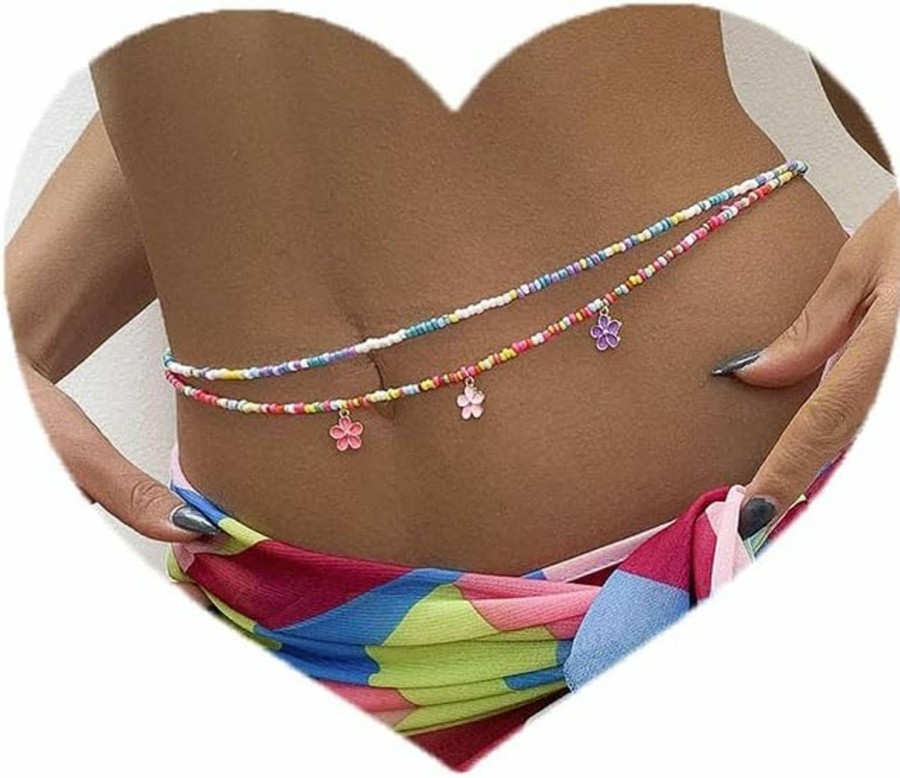 Body Chains | FMR Fmr Boho Beaded Waist Chain Sexy Beads Belly Chains Cute Flower Body Chain Summer Beach Waist Body Chains Jewelry For Women And Teen Girls