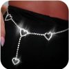 Body Chains | DRESBE Dresbe Rhinestone Belly Waist Chain Silver Heart Body Chains Party Body Jewelry Accessories For Women