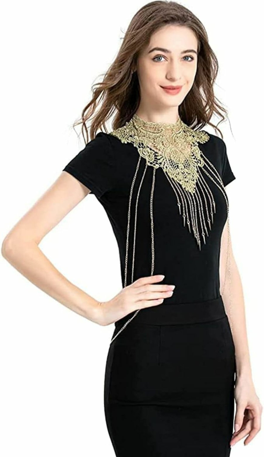 Body Chains | Herinos Herinos Women Body Chians Tassel Body Flower Lace Necklace Jewelry For Girl