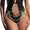 Body Chains | COSYDAYS Cosydays Beads Waist Chain Belt Gold Metal Belt Layered Body Chains Bead Belly Chain Party Sexy Body Jewelry For Women And Girls