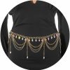 Body Chains | ELABEST Elabest Rhinestone Metal Waist Chain Gold Tassel Layered Crystal Chain Belt Waist Jewelry Accessories Women Girls