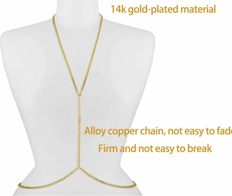 Body Chains | Aezlhjya Charm Golden Body Chain Belly Chain Waist Chains For Women Sexy Body Jewelry