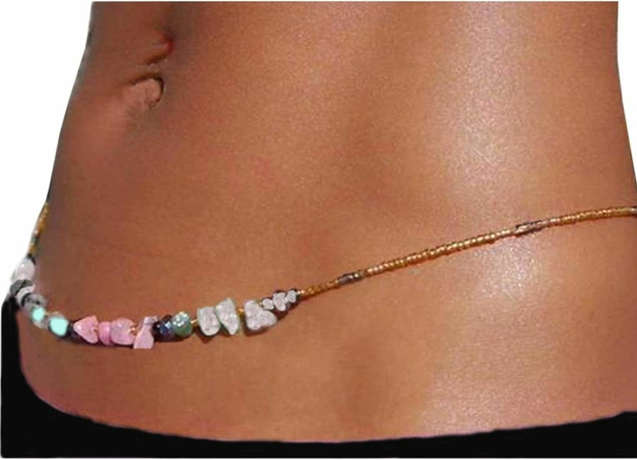 Body Chains | Cusmyre Waist Beads Jewelry African Shell Turquoise Bead Waist Chain Bohemia Bikini Bead Belly Chains Body Jewelry, Bead Waist Chain For Summer Beach(Color 3)