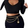 Body Chains | Eyraevor Chain Belts For Women Fashion Plus Size Waist Chain Belt Gold Silver Waist Belt Belly Chain Jwaist Links Belt