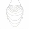 Body Chains | CCbodily Ccbodily Pearl Body Chain Bra - Fashion Shoulder Necklaces Bra Chain Body Jewelry(D-White)