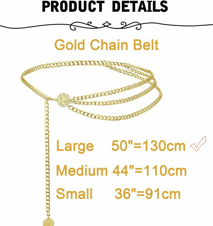 Body Chains | MODRSA Modrsa Chain Belt Chain Silver Chain Belt Gold Chain Belt With Chain Sunflower Butterfly Waist Chain Belt Plus Size Long